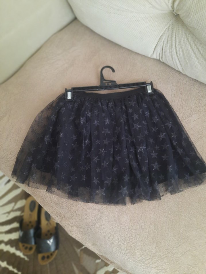 Kız Çocuk Beyaz Yıldız Desenli Kısa Kollu etek üst takım - Görsel 4