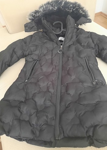 Lela kids kız çocuk Kapüşonlu Kürklü Kışlık Mont - Görsel 7