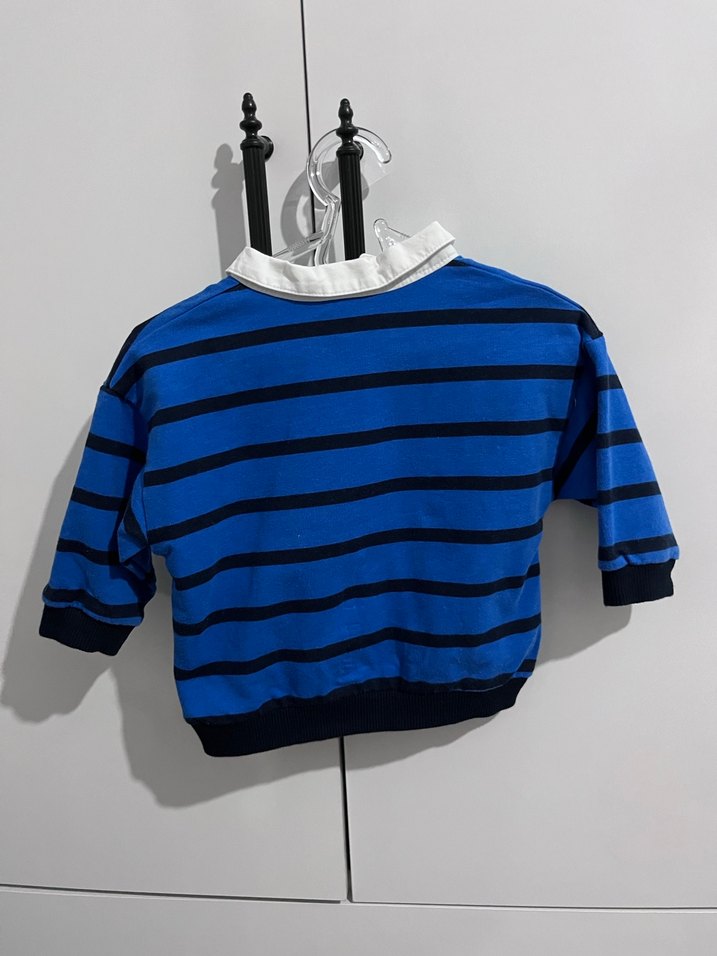 Erkek bebek Gömlek Detaylı Sweatshirt - Görsel 2