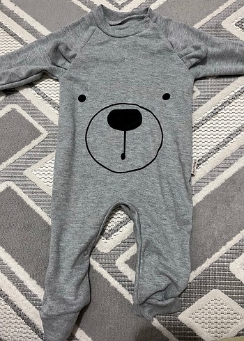 Gri Uzun Kollu Erkek Bebek Tulum - Görsel 2