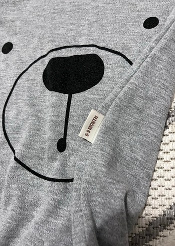 Gri Uzun Kollu Erkek Bebek Tulum - Görsel 4