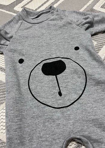 Gri Uzun Kollu Erkek Bebek Tulum - Görsel 3