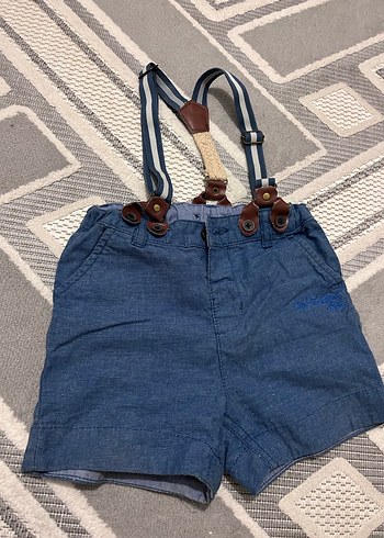 Mavi Nakışlı Erkek Kot Salopet - Görsel 2