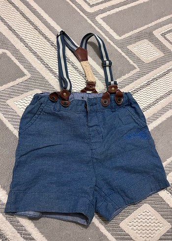 Mavi Nakışlı Erkek Kot Salopet - Görsel 3