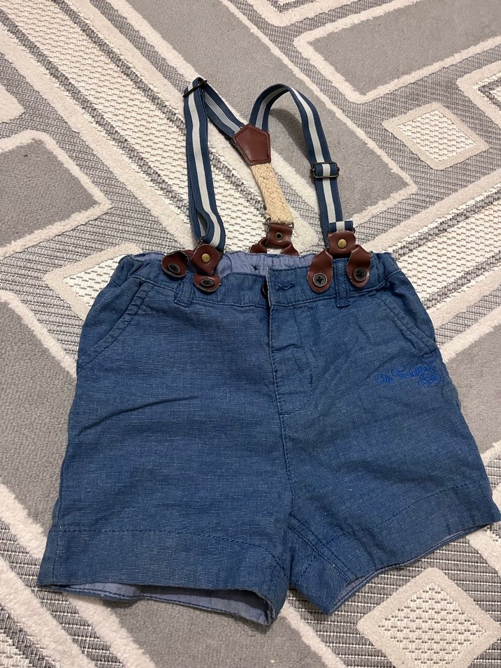 Mavi Nakışlı Erkek Kot Salopet - Görsel 2