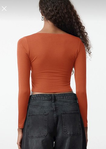 Trendyolmilla Kiremit Uzun Kollu Bluz - Görsel 2