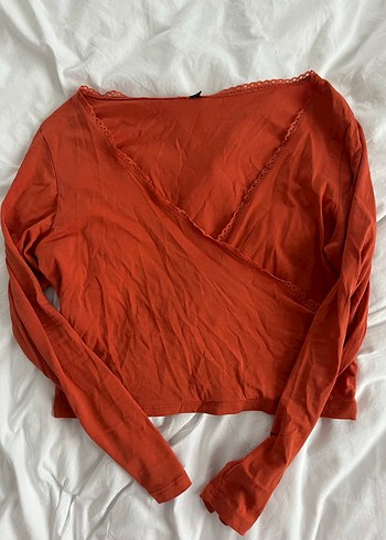 Trendyolmilla Kiremit Uzun Kollu Bluz - Görsel 3