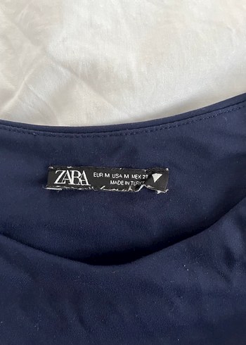 Zara lacivert çıtçıtlı halter yaka body - Görsel 3