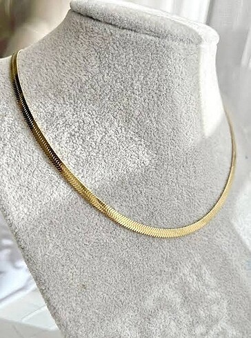 Çelik Gold İtalyan Ezme Zincir Kolye