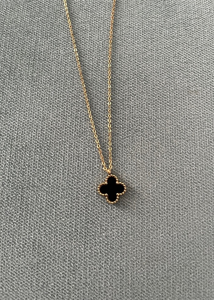 Van Cleef Siyah Gold Kolye - Görsel 2