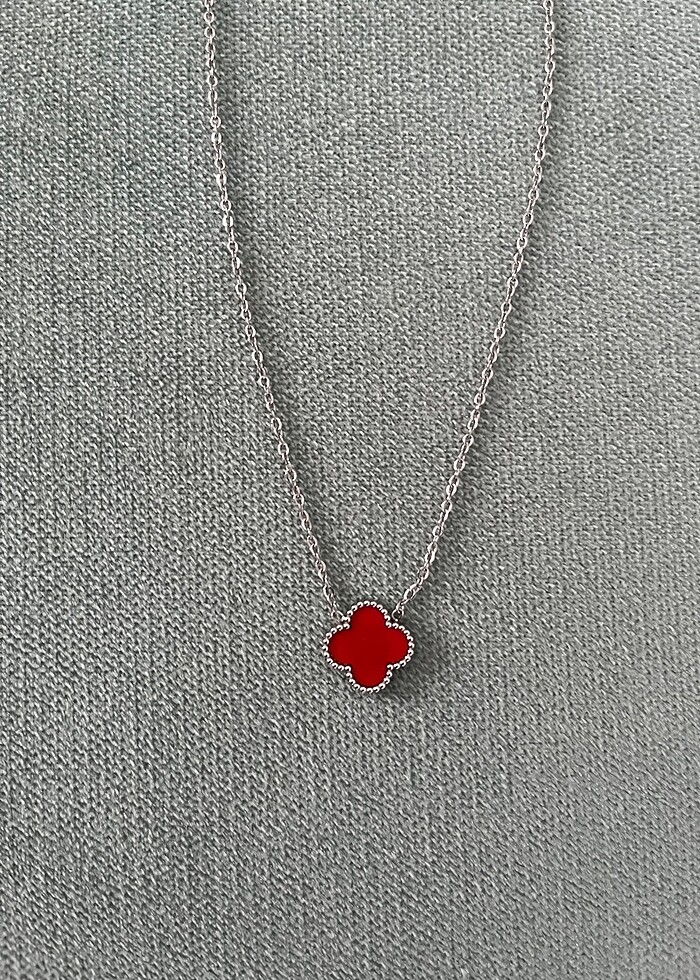 Van Cleef Gümüş Kırmızı Kolye - Görsel 2