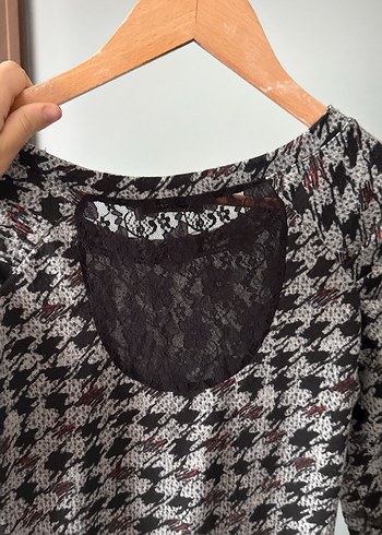 Gri Örgü Desenli Midi Kadın Elbise - Görsel 2