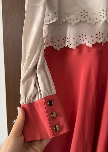 Dantel Detaylı Uzun Kollu Bohem Elbise - Görsel 3