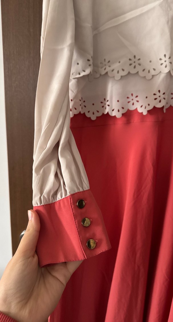 Dantel Detaylı Uzun Kollu Bohem Elbise - Görsel 3