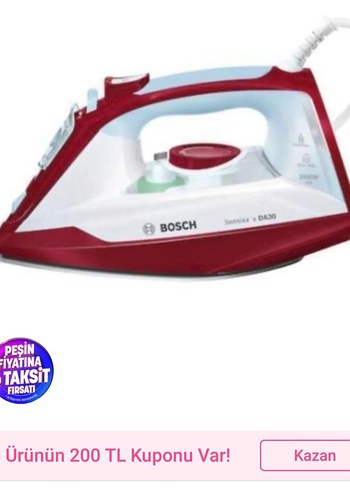 BOSCH Ses DA30 Parlak Bordo Ütü