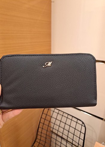 Mavi jeans Kadın Deri Fermuarlı Cüzdan Siyah