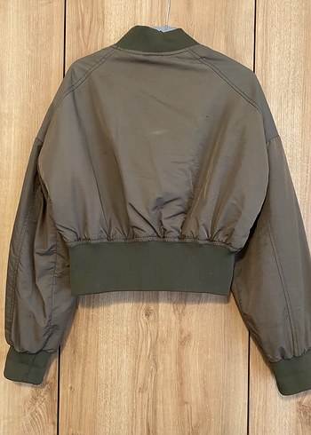 Zara Kadın Haki Fermuarlı Streetwear Ceket