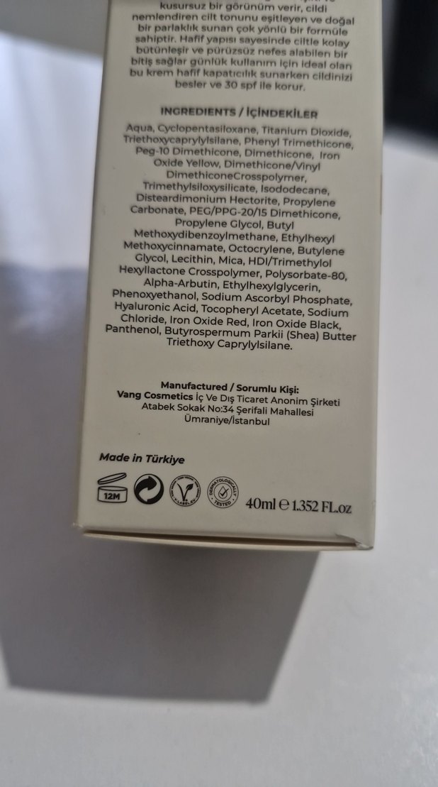 VANG Hafif Tonlu BB Krem SPF30+ 40ml - Görsel 3