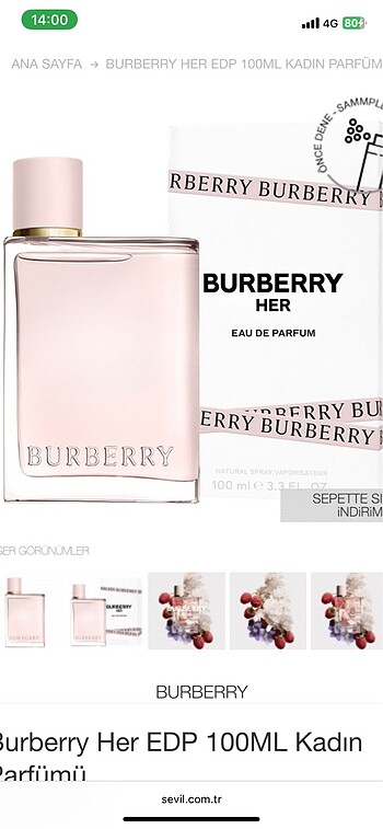 Burberry her parfüm sıfır