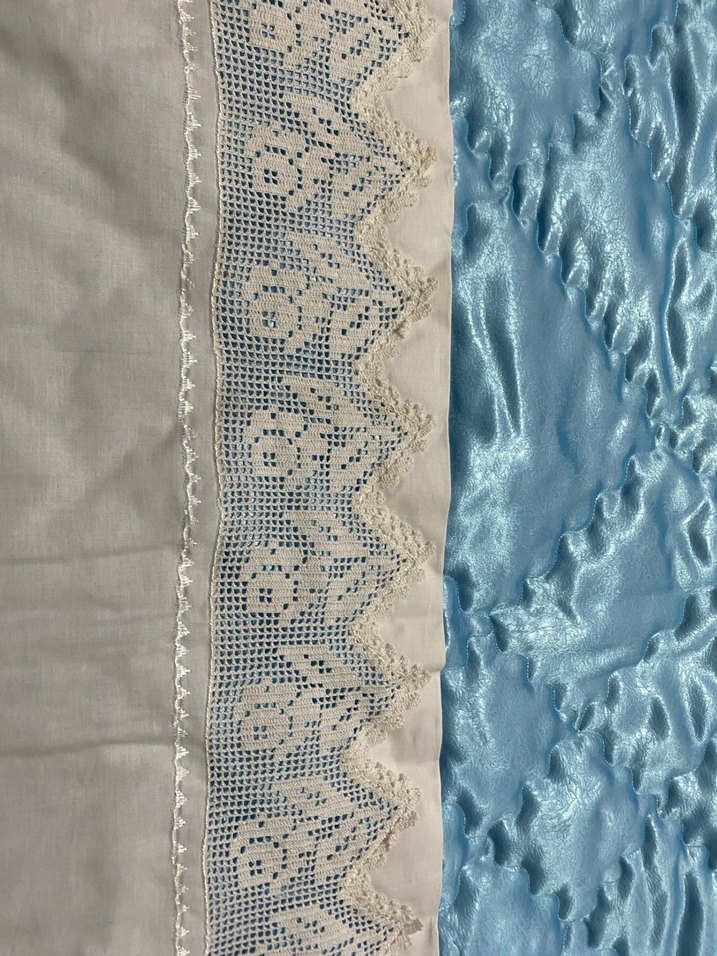 Mavi Kapitone Dantelli Seccade - Görsel 3