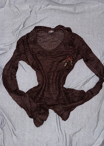 American Vintage Boncuklu Vintage Uzun Kollu Bluz