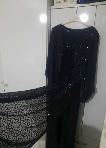 Uzun Kollu Siyah Kadın Elbise - Görsel 3