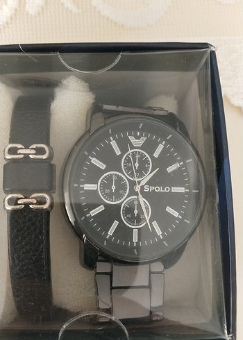 Siyah Minimalist SPOLO Erkek Saat