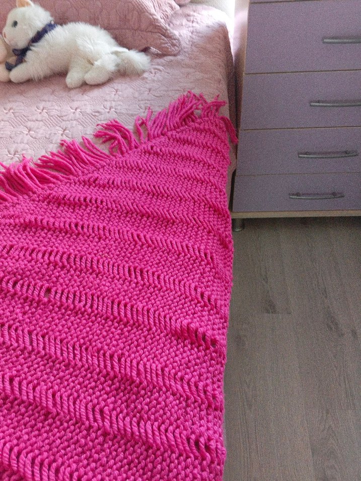 Pembe Örgü Çocuk Battaniyesi - Görsel 3