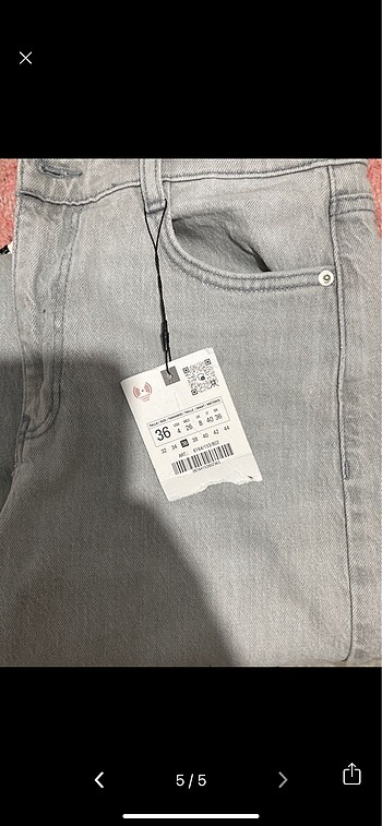 36 Beden gri Renk Zara pantolon