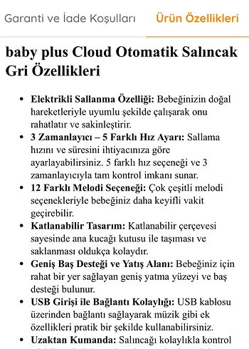 Beden gri Renk Ana kucağı otomatik