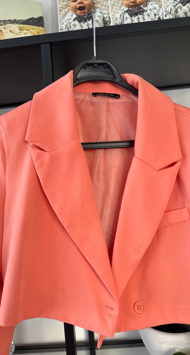 Pembe Mini Kadın Blazer Ceket - Görsel 5