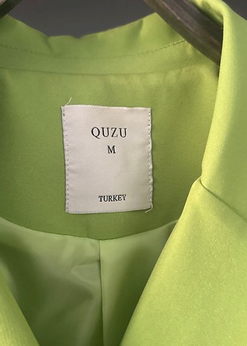 Düğmeli Kısa Yeşil Kadın Blazer Ceket - Görsel 3