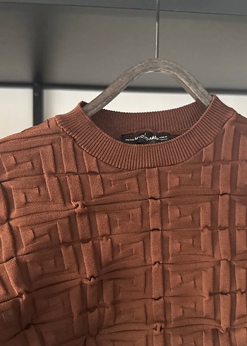 Kadın Kahverengi Örgü Crop Kazak - Görsel 3