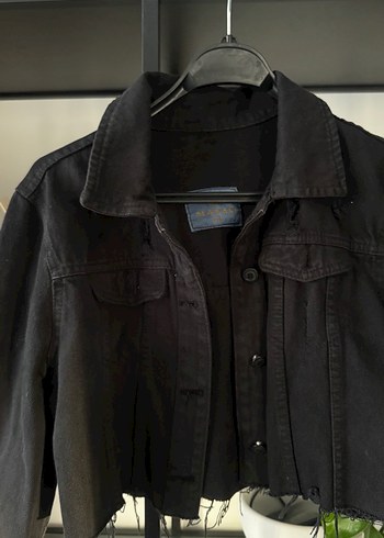 Siyah Düğmeli Kadın Denim Ceket - Görsel 2