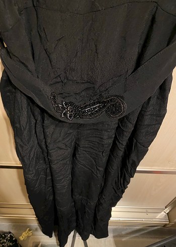 Siyah Kemerli  siyah Kadın Tulum - Görsel 4