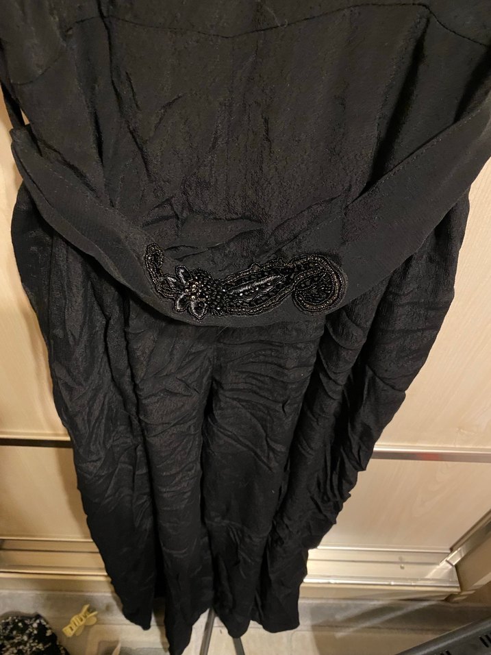 Siyah Kemerli  siyah Kadın Tulum - Görsel 4