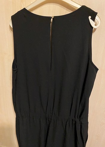 Siyah V Yaka Kolsuz Kadın Tulum - Görsel 5