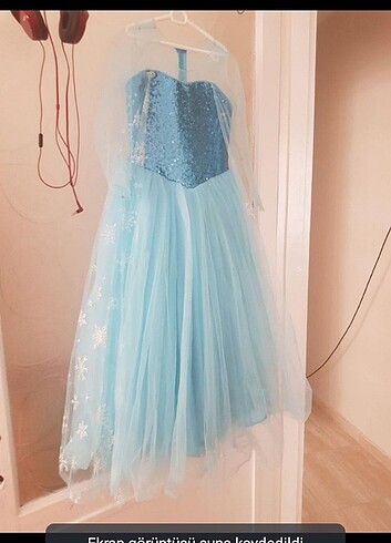 8 Yaş Beden mavi Renk Elsa elbise