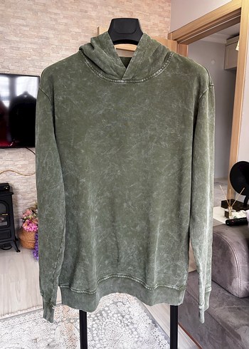 Defacto Haki Kapüşonlu Sweatshirt