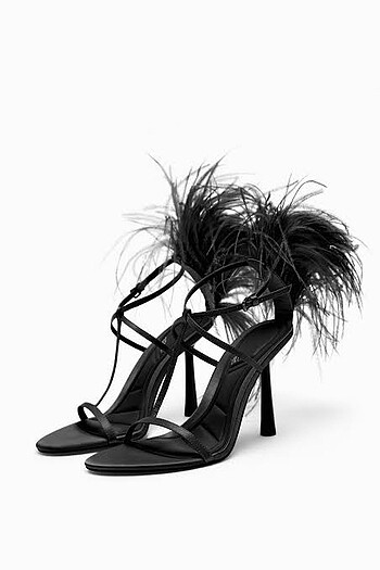 Zara feather sandals