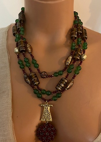 Uzun Bohem Boncuklu Kadın Kolye - Görsel 2