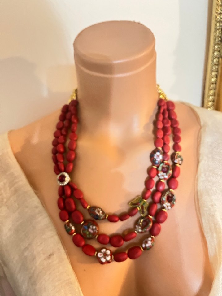 Uzun Renkli Boncuklu Bohem Kadın Kolye - Görsel 4