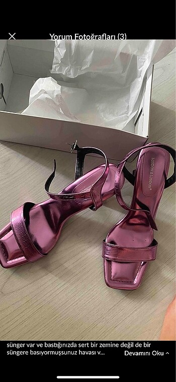 Krako pembe parlak topuklu ayakkabı