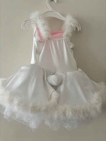 4 Yaş Beden beyaz Renk Tavşan kız bale kostümü