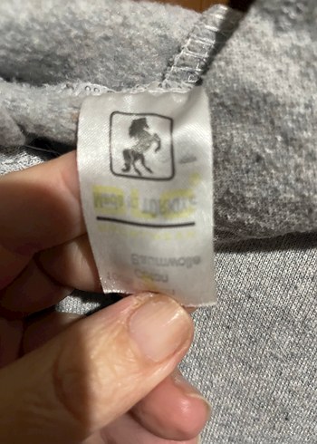 Gri Melanj Pamuklu Rahat Sweatshirt M Beden