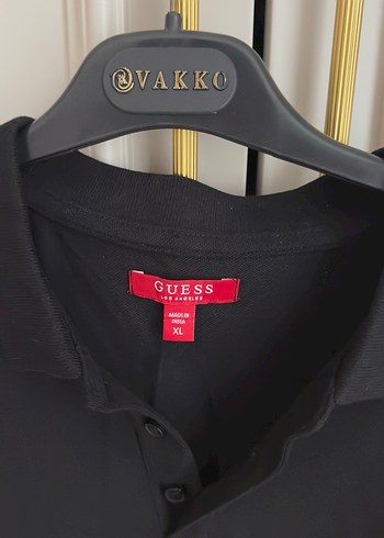 Siyah Guess Polo Yaka Oversize Tişört - Görsel 2