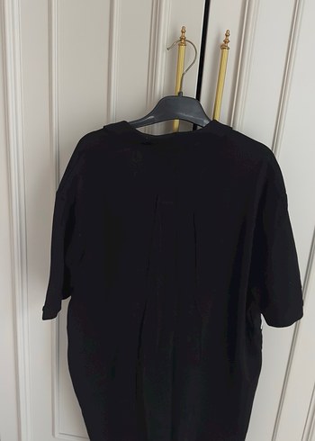 Siyah Guess Polo Yaka Oversize Tişört - Görsel 3