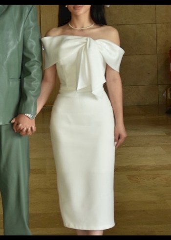 Beyaz Midi Nikah Elbisesi - Görsel 2