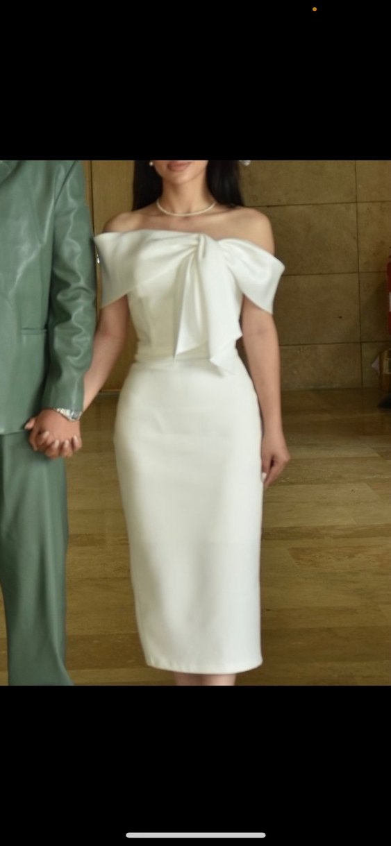 Beyaz Midi Nikah Elbisesi - Görsel 2