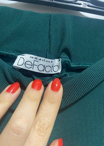 Yeşil slim Fit Kadın Kumaş Pantolon - Görsel 4